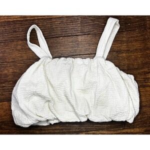 Zara Tank Top Women's 11-12 Cropped Sleeveless Strappy Puffed Shirt Mini